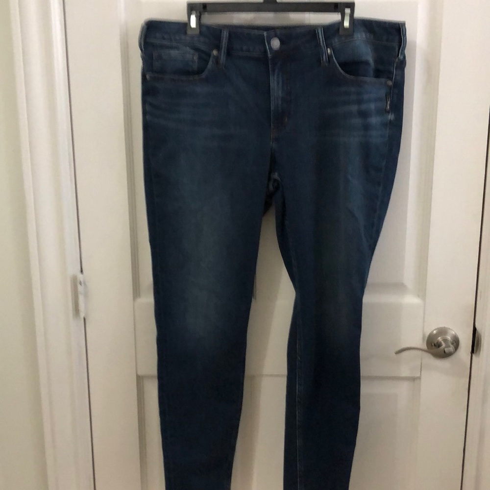 Silver dark blue jeans